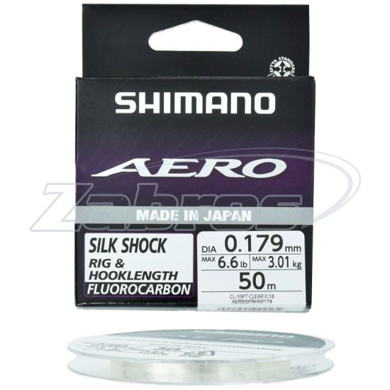 Фото Shimano Aero Silk Shock Fluoro Rig & Hooklength, AERSSFRH50158, 0,158 мм, 2,46 кг, 50 м