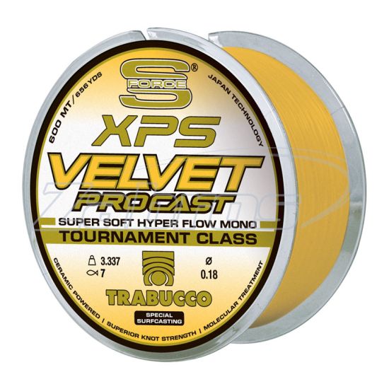 Фото Trabucco S-Force XPS Velvet Pro Cast, 052-15-250, 0,25 мм, 6,67 кг, 300 м, Yellow