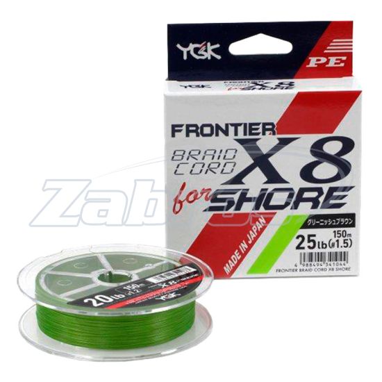 Фото YGK Frontier Braid Cord X8 For Shore, #1,2, 0,18 мм, 8,2 кг, 150 м