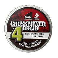 Шнур Dam Crosspower 4-Braid, 60075, 0,2 мм, 9,9 кг, 110 м Green, купить, цены в Киеве и Украине, интернет-магазин | Zabros