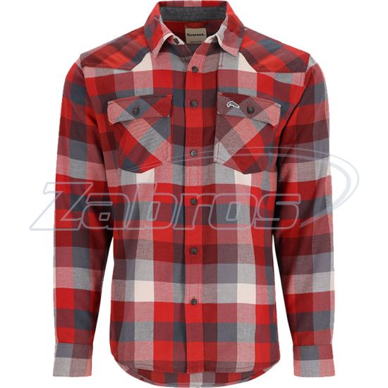 Фото Simms Santee Flannel, 13559, XXL, Auburn Red/Slate Buffalo Check