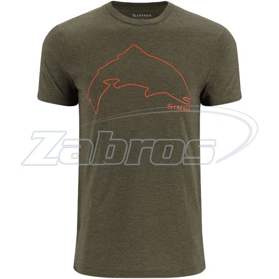 Фото Simms Trout Outline T-Shirt, 13519-1274-60, XXL, Loden Heather