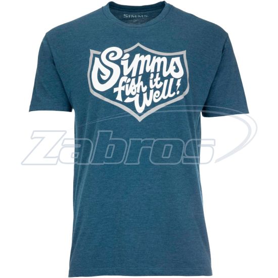 Фото Simms Fish It Well Badge T-Shirt, 13517-677-30, M, Sailor Blue Heather