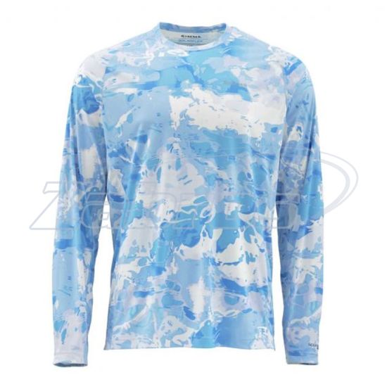 Фото Simms Solarflex Crewneck Shirt-Print, 12727-940-40, L, Cloud Camo Blue