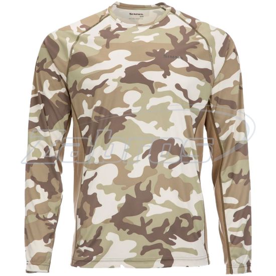 Фото Simms Solarflex Crewneck Shirt-Print, 12727-154-40, L, Woodland Camo Sandbar