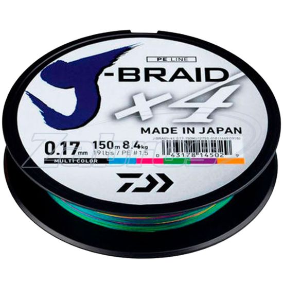 Фото Daiwa J-Braid X4, 12745-125, 0,25 мм, 14,4 кг, 300 м, Multi Color