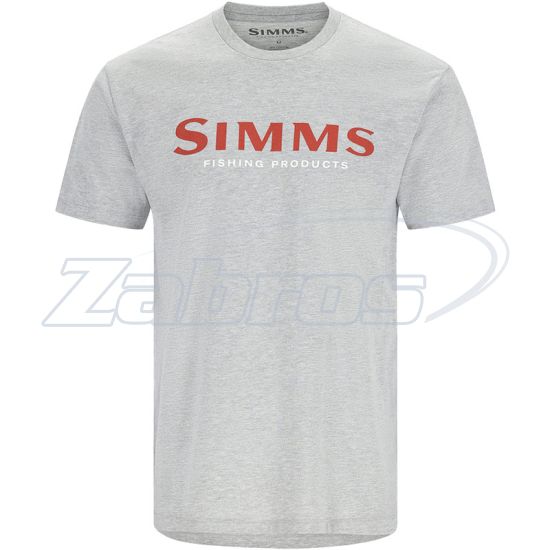 Фото Simms Logo T-Shirt, 12803-2023-40, L, Grey Heather - Crimson