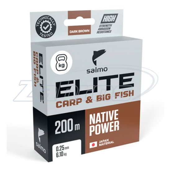 Фото Salmo Elite Carp & Big Fish, 4120-035, 0,35 мм, 12,1 кг, 200 м, Brown