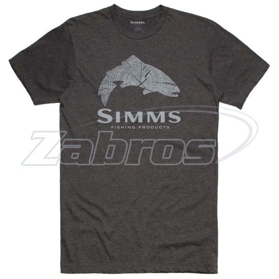 Фото Simms Wood Trout Fill T-Shirt, 13437-086-50, XL, Charcoal Heather