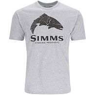 Футболка Simms Wood Trout Fill T-Shirt, 13437-067-30, M, Grey Heather, купить, цены в Киеве и Украине, интернет-магазин | Zabros