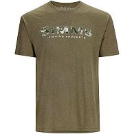 Футболка Simms Logo T-Shirt, 12803-1097-40, L, RC Dark Clover/Military Heather, купить, цены в Киеве и Украине, интернет-магазин | Zabros