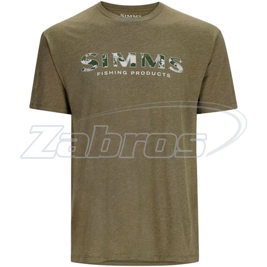 Фото Simms Logo T-Shirt, 12803-1097-40, L, RC Dark Clover/Military Heather