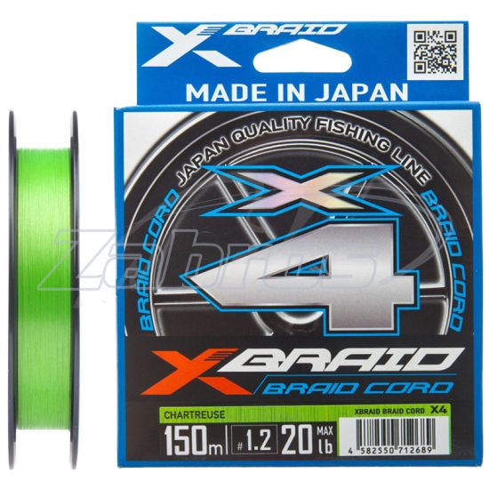 Фото YGK X-Braid Braid Cord X4, #0,5, 0,117 мм, 4,5 кг, 150 м
