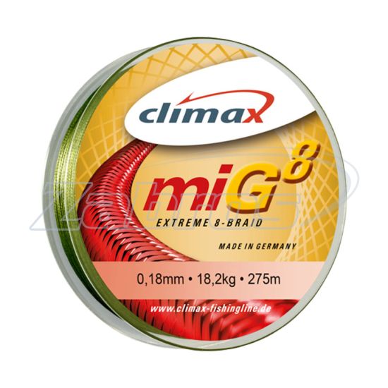 Фото Climax Mig 8 Extreme Braid, 9351-10135-008, 0,08 мм, 6,5 кг, 135 м, Olive Moss Green
