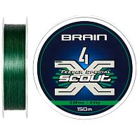 Шнур Brain Scout 4X, 0,183 мм, 11,9 кг, 150 м, Deep Green, купить, цены в Киеве и Украине, интернет-магазин | Zabros