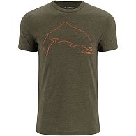 Футболка Simms Trout Outline T-Shirt, 13519-1274-40, L, Loden Heather, купити, ціни в Києві та Україні, інтернет-магазин | Zabros