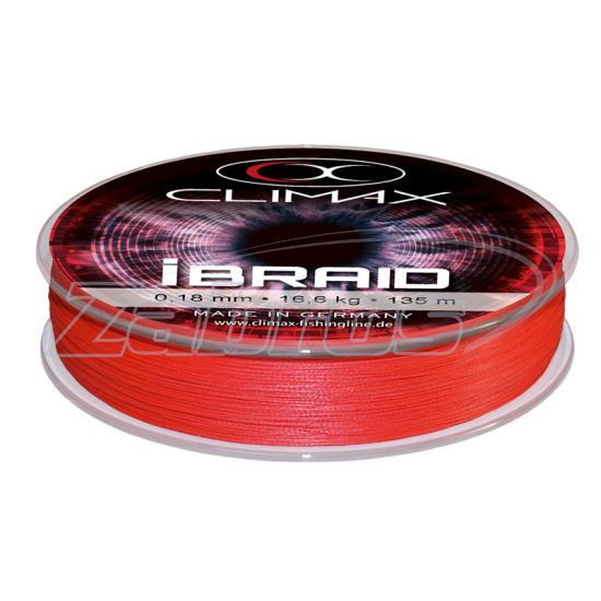 Фото Climax iBraid, 9401-10135-008, 0,08 мм, 6 кг, 135 м, Fluo-Red