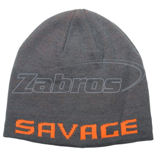Фото Savage Gear Logo Beanie, 73738, Rock Grey/Orange