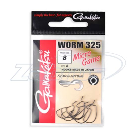 Малюнок Gamakatsu Worm Hooks, Worm 325, 185094 006, 8 шт, Black