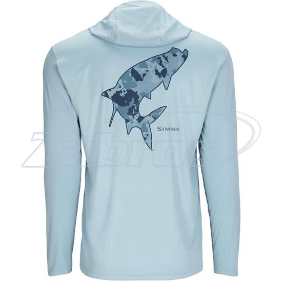 Фотография Simms Tech Hoody - Artist Series, 13521-1164-40, L, Steel Blue/Tarpon