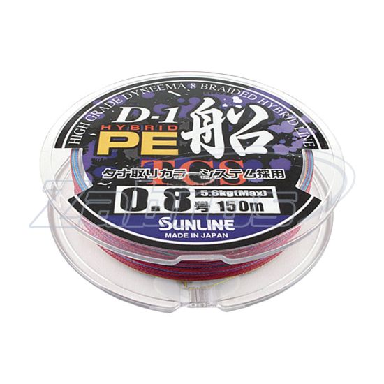 Фотография Sunline D-1 Hybrid PE Fune, #1,5, 0,21 мм, 10 кг, 150 м, Multi Color