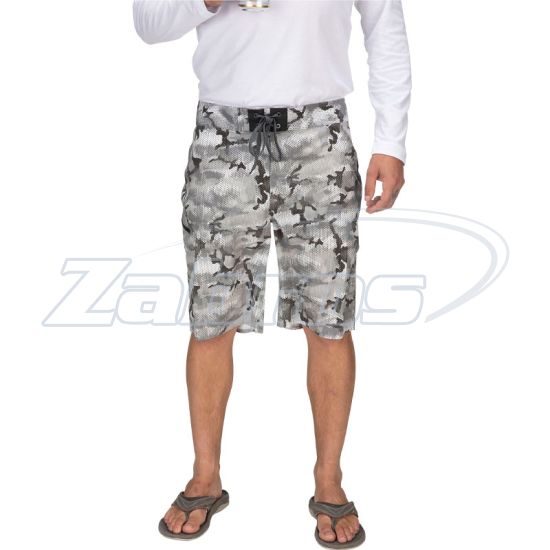 Фотографія Simms Tumunu Board Short - Print, 12880-771-W40, 40W, Hex Flo Camo Steel