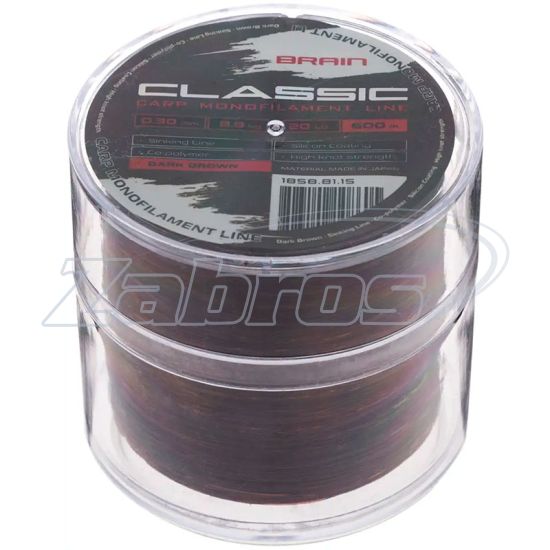 Фотографія Brain Classic Carp Line, 0,35 мм, 10,7 кг, 600 м, Dark Brown