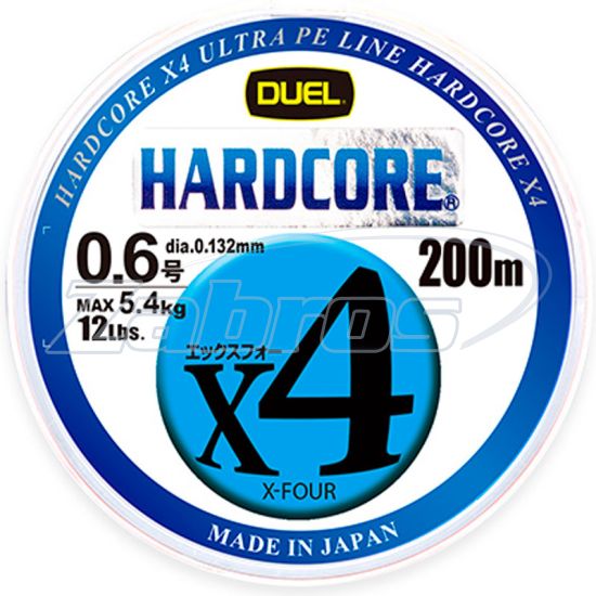 Фото Шнур Duel Hardcore X4, H3249N-5CBL, #1,5, 0,2 мм, 10 кг, 200 м, 5 Color Yellow Marking
