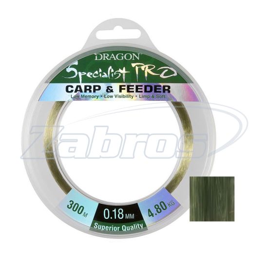 Фото Dragon Specialist Pro Carp & Feeder, 31-09-120, 0,2 мм, 5,75 кг, 300 м, Dark Green