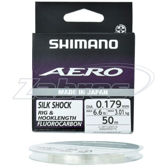 Фото Shimano Aero Silk Shock Fluoro Rig & Hooklength, AERSSFRH50132, 0,132 мм, 1,72 кг, 50 м