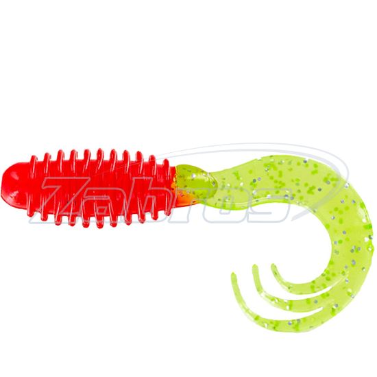 Фото Big Bite Baits Ring Triple Tip Grub, 2,00", 5,08 см, 10 шт, Red/Chart Shine