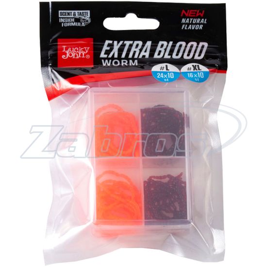Фотография Lucky John Extra Blood Worm MIX, 140201-MIX1,  160/240 шт