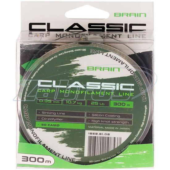 Фотография Brain Classic Carp Line, 0,3 мм, 8,8 кг, 300 м, 3D Camo