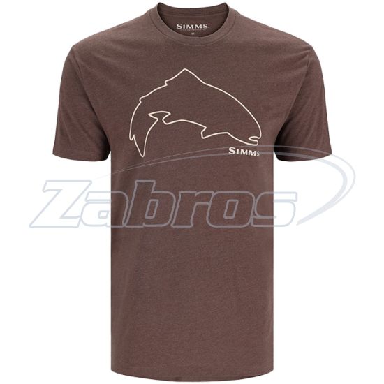 Фото Simms Trout Outline T-Shirt, 13519-900-40, L, Brown Heather