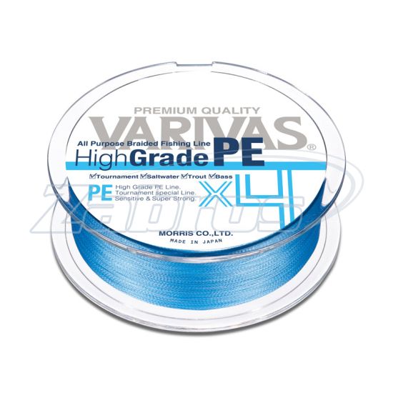 Фото Varivas High Grade PE X4, #1,5, 0,2 мм, 11,34 кг, 150 м, Water Blue