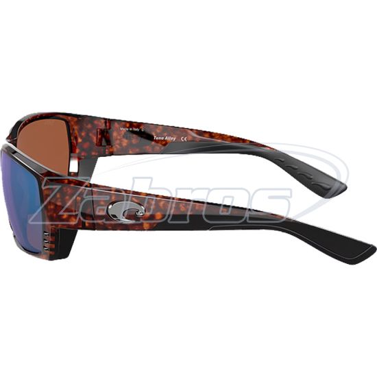 Картинка Costa Del Mar Tuna Alley, 97963517003, Tortoise Green Mirror, Polycarbonate