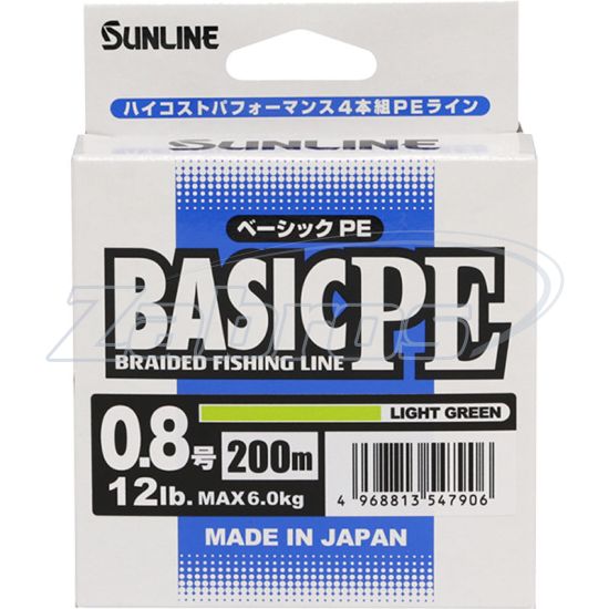 Фотографія Sunline Basic PE HG, #0,6, 0,13 мм, 4,5 кг, 150 м, Light Green