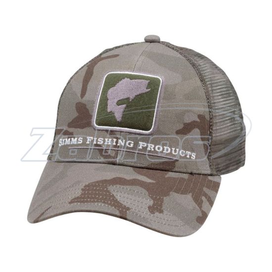 Фото Simms Bass Icon Trucker Hat, 12211, Pico Camo Mineral