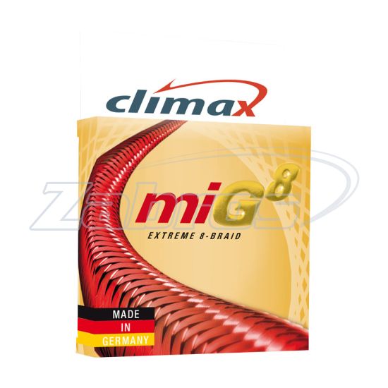 Фотографія Climax Mig 8 Extreme Braid, 9353-10135-020, 0,2 мм, 19,5 кг, 135 м, Fluo Orange