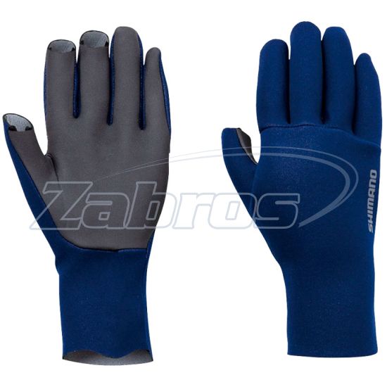 Фото Shimano Chloroprene EXS 3 Cut Gloves, L, Blue
