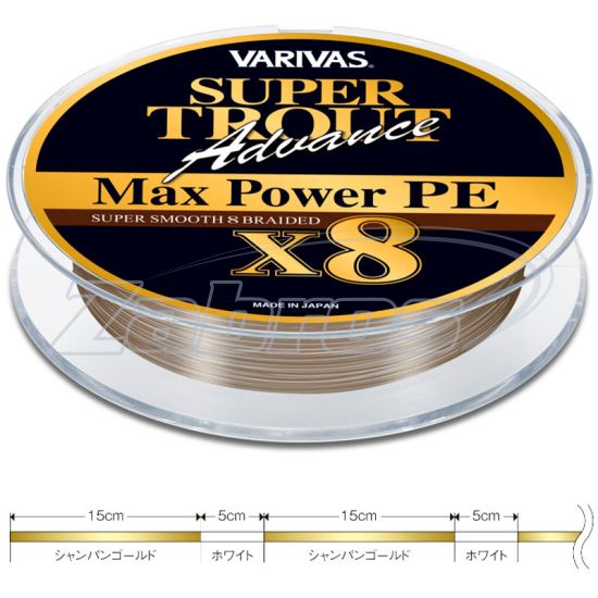 Фото Varivas Super Trout Advance [Max Power PE], #1, 0,17 мм, 9,09 кг, 150 м