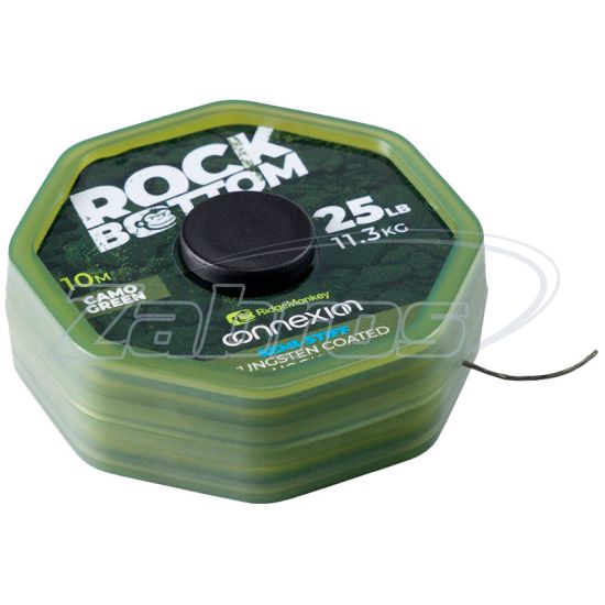 Фотография RidgeMonkey Rock Bottom Tungsten Coated Hooklink, 11,3 кг, 25 lb, 10 м, Camo Gre