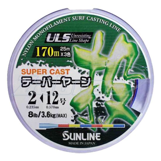 Фото Sunline New Tapered Line, 0,37>0,57 мм, 170 м, Multi Color