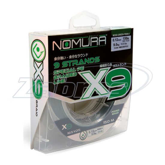 Фотография Nomura X9, NM33007022, 0,22 мм, 19,2 кг, 150 м, Moss Green