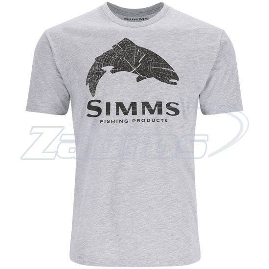 Фото Simms Wood Trout Fill T-Shirt, 13437-067-30, M, Grey Heather