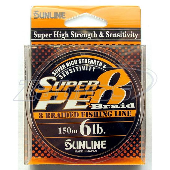 Картинка Sunline Super PE 8 Braid, #0,6, 0,13 мм, 3 кг, 150 м, Orange