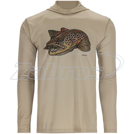 Фото Simms Tech Hoody - Artist Series, 13521-1110-30, M, Stone/Brown Trout