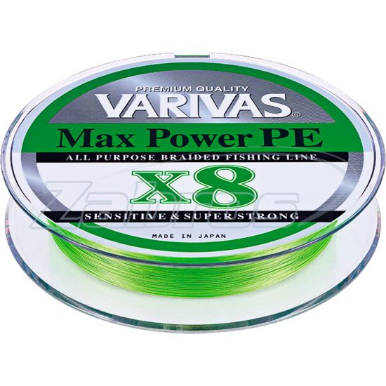 Фото Varivas Max Power PE X8, #1,2, 0,18 мм, 10,93 кг, 200 м, Lime Green