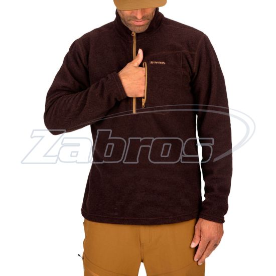 Картинка Simms Rivershed Quarter Zip, 13070-901-30, M, Mahogany