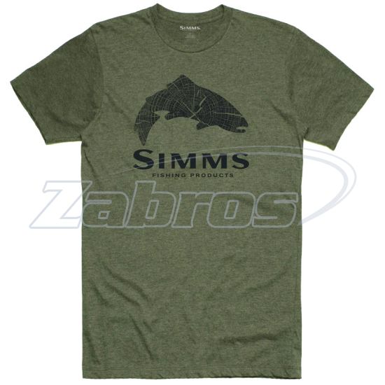 Фото Simms Wood Trout Fill T-Shirt, 13437-914-50, XL, Military Heather